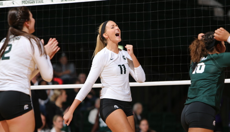 Spartans Win Fifth Straight Sweep Purdue 3 0 Msutoday Michigan State University 