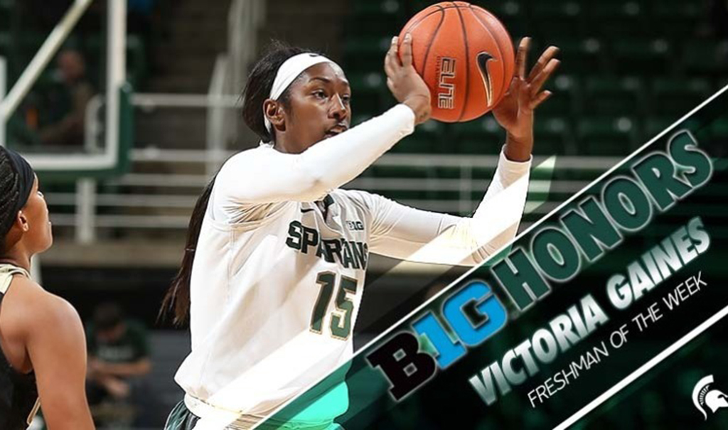 Victoria Gaines Named Big Ten Freshman Of The Week Msutoday Michigan State University 