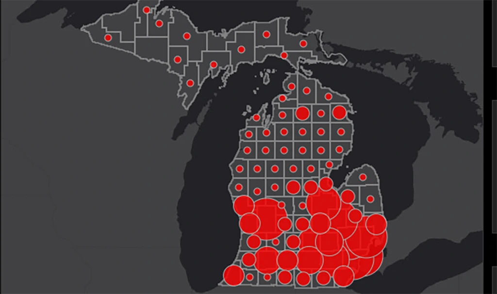 Mapping a Virus Visualizing COVID19 in Michigan MSUToday Michigan