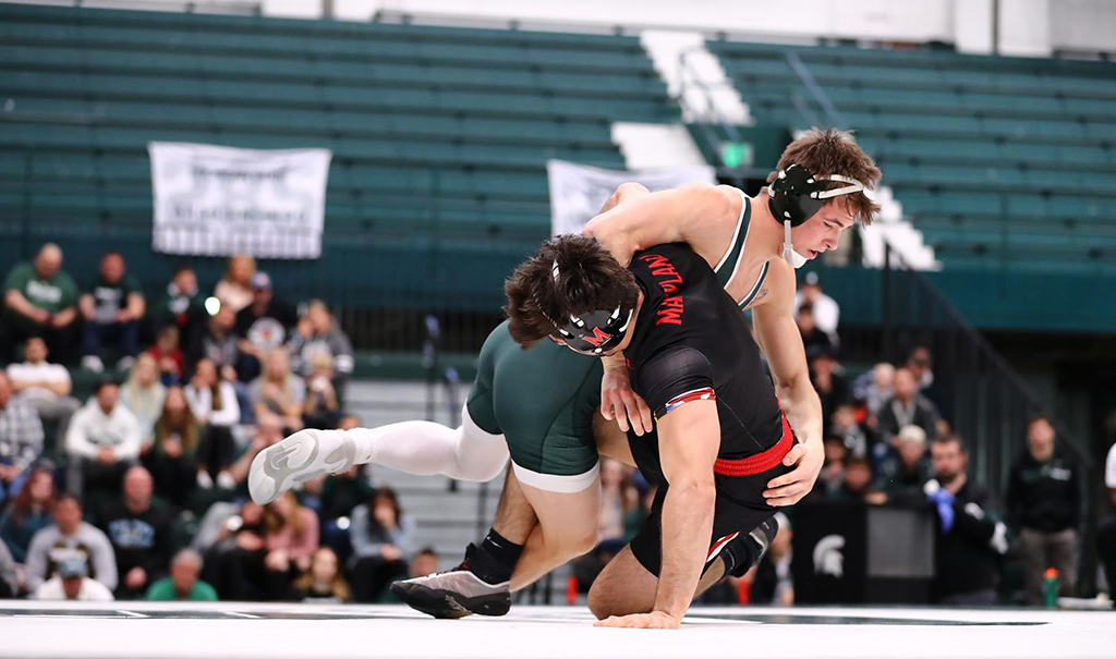 Spartan Wrestling Secures 36 0 Shutout Victory Over Maryland Msutoday Michigan State University 