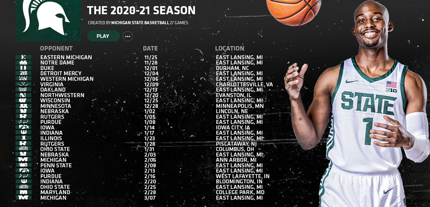 Men’s basketball schedule for 2020-21 season announced | MSUToday