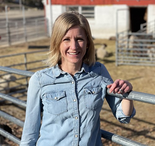 Brooke Larm on a farm