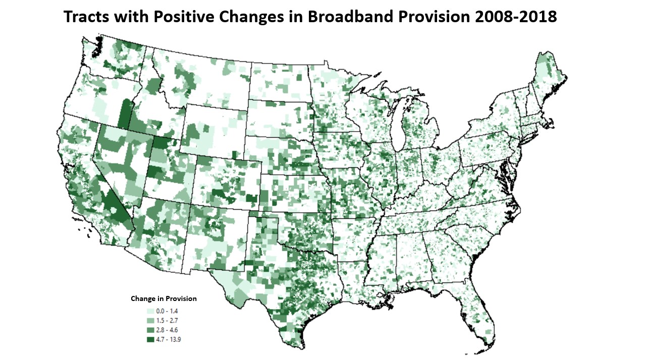 Green increase in broadband access across US