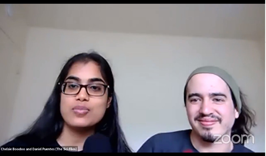 Screenshot of a Zoom presentation with Chelsie Boodoo and Daniel Puentes
