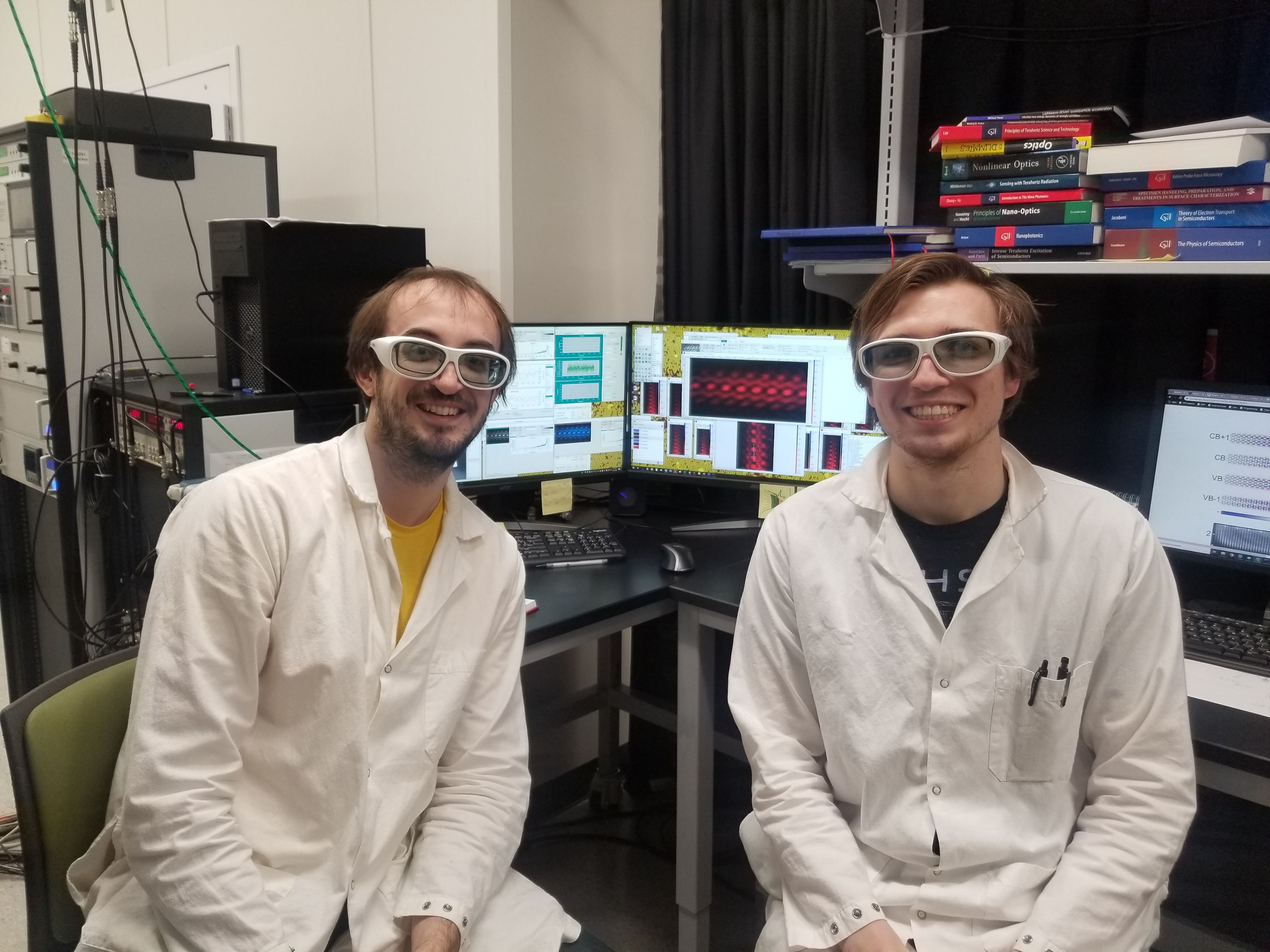 Postdoctoral scholar Vedran Jelic (left) and graduate student researcher Spencer Ammerman (right)