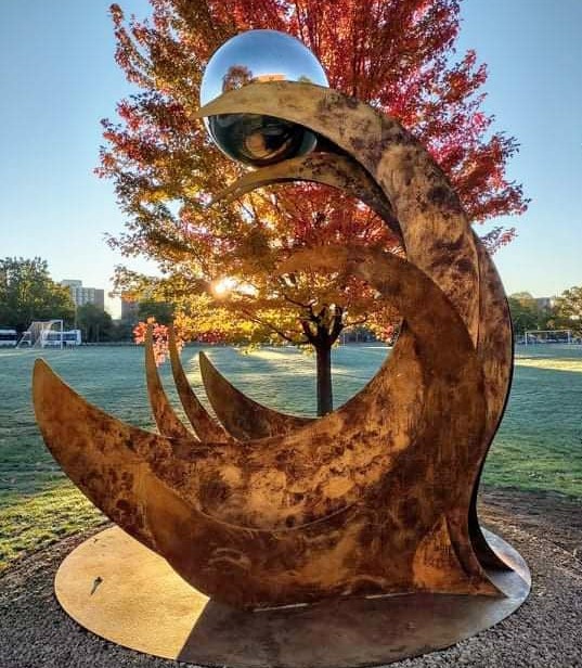 "The Phoenix" sculpture created by Studio Art alumnus Richard Tanner and now located on MSU’s campus.