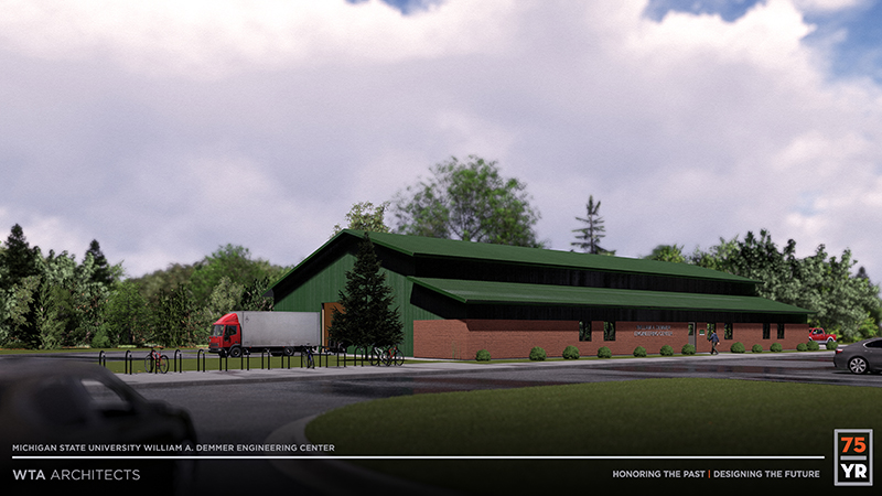 Architectural rendering of the 10,000-square-foot space being built on the south end of campus.
