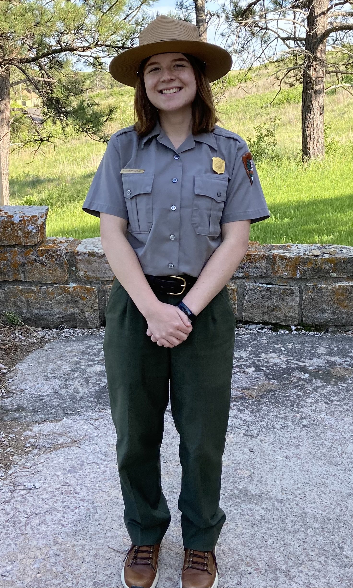 Elizabeth Litwin working as a park ranger at the Wind Cave National Park in the Black Hills of South Dakota.
