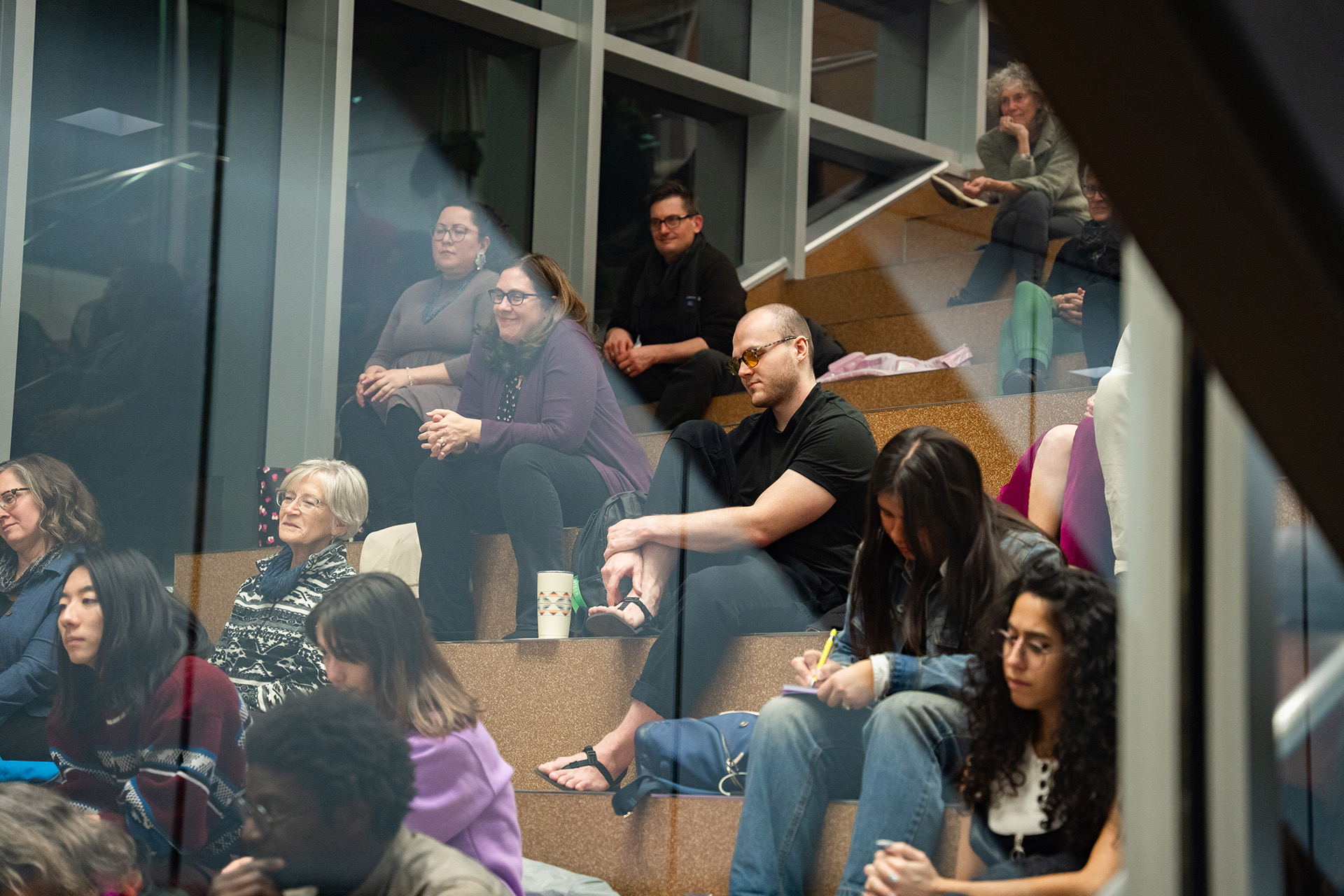 Audience at poetry event.