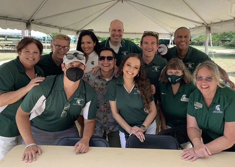 Florensio with Office of Admissions team at Green and White