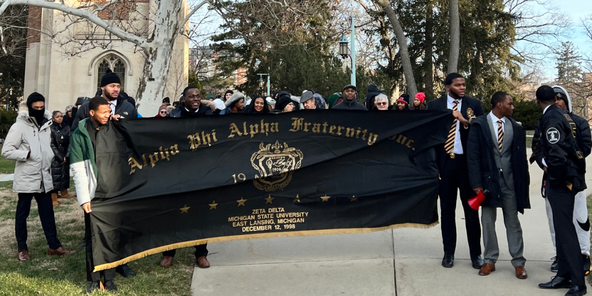 Alpha Phi Alpha Fraternity during the 43rd Annual Dr. Martin Luther King Jr. Celebration at Michigan State University