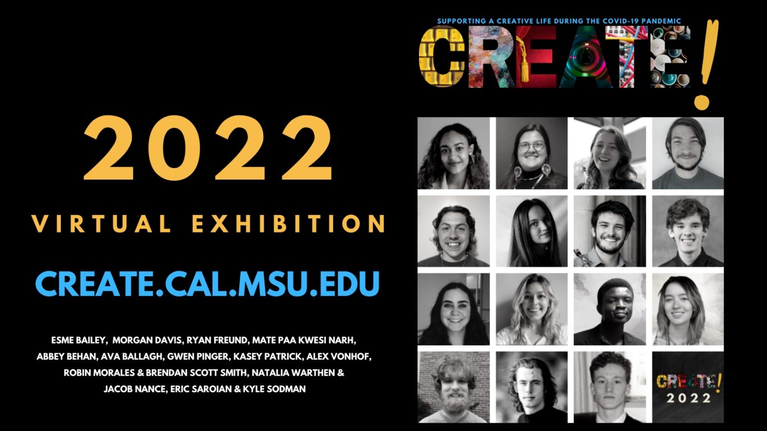 2022 CREATE! Micro-Grant Student Exhibition banner