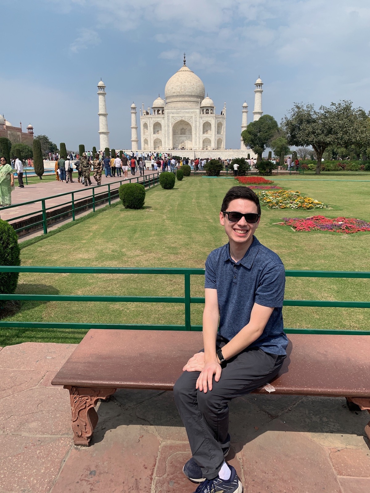 Ethan Biederman in front of the Taj Mahal