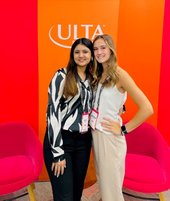 Rajvi Trivedi and Addison Kiteley at the Women Impacting Supply Chain Excellence Woman Choose Ulta Beauty conference