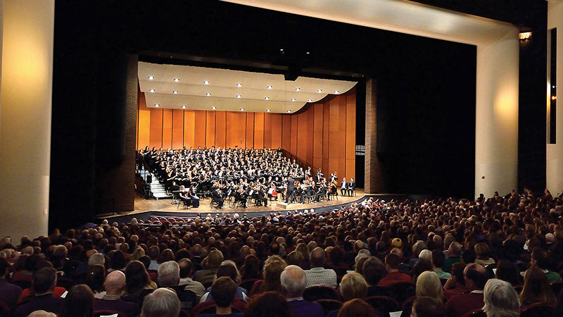 MSU Symphony Orchestra shares the Cobb Great Hall stage of Wharton Center with the Choral Union, State Singers, and University Chorale for a thematic concert depicting the power and beauty of the sea.
