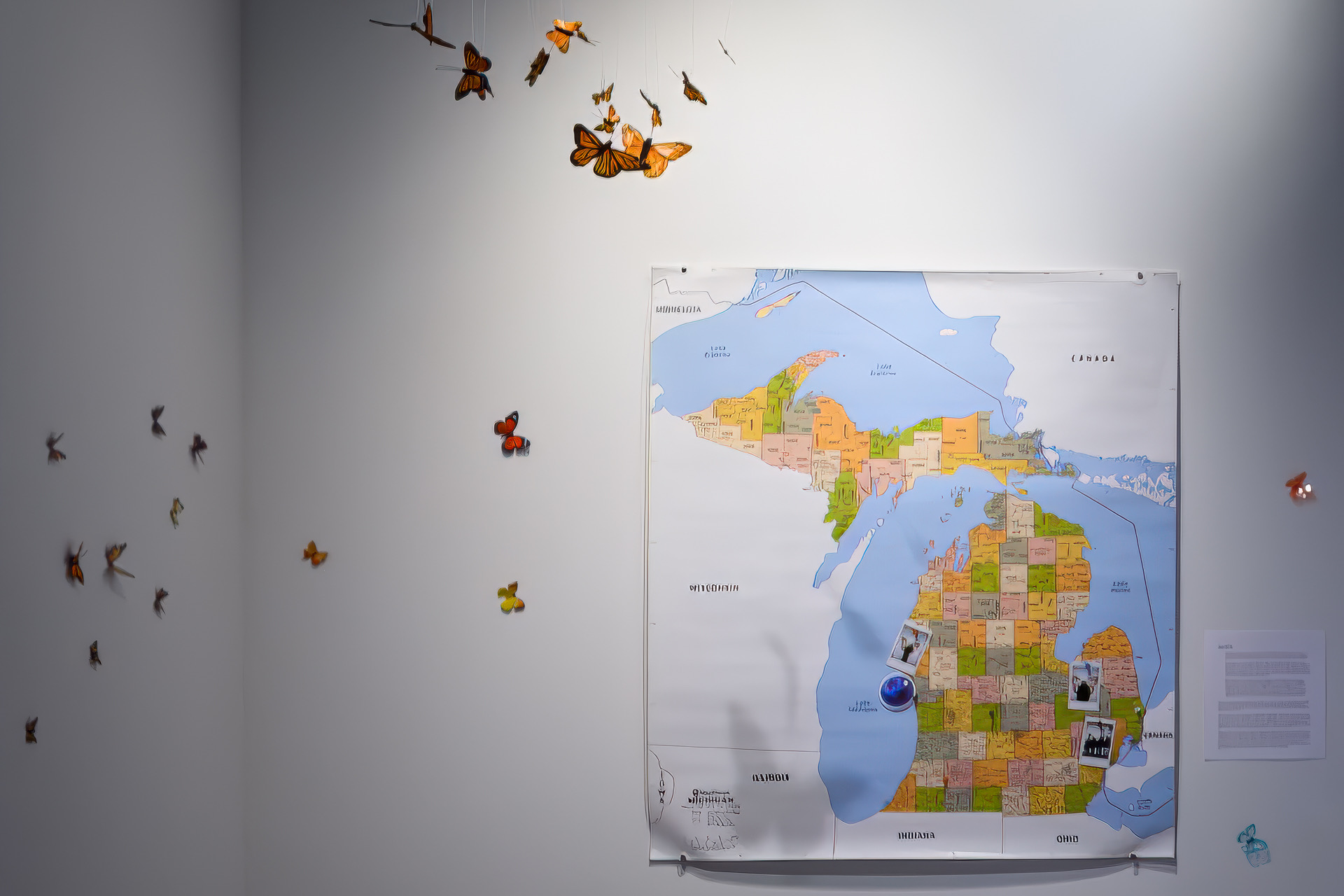 map of michigan with photos pinned to show where crops are harvested