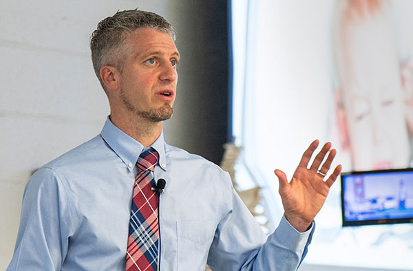 Travis Gordon giving a presentation 