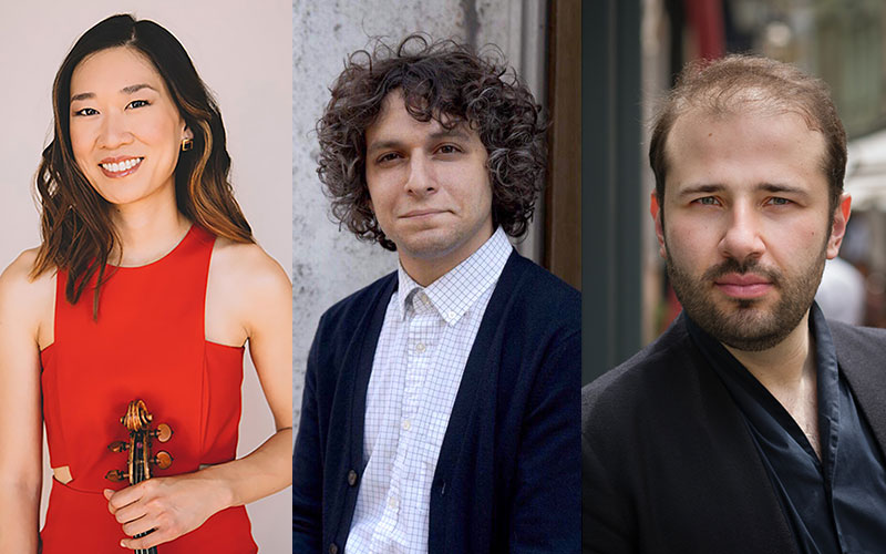 Yvonne Lam, violin; Nicola Canzano, harpsichord; and Stanislav Khristenko, piano
