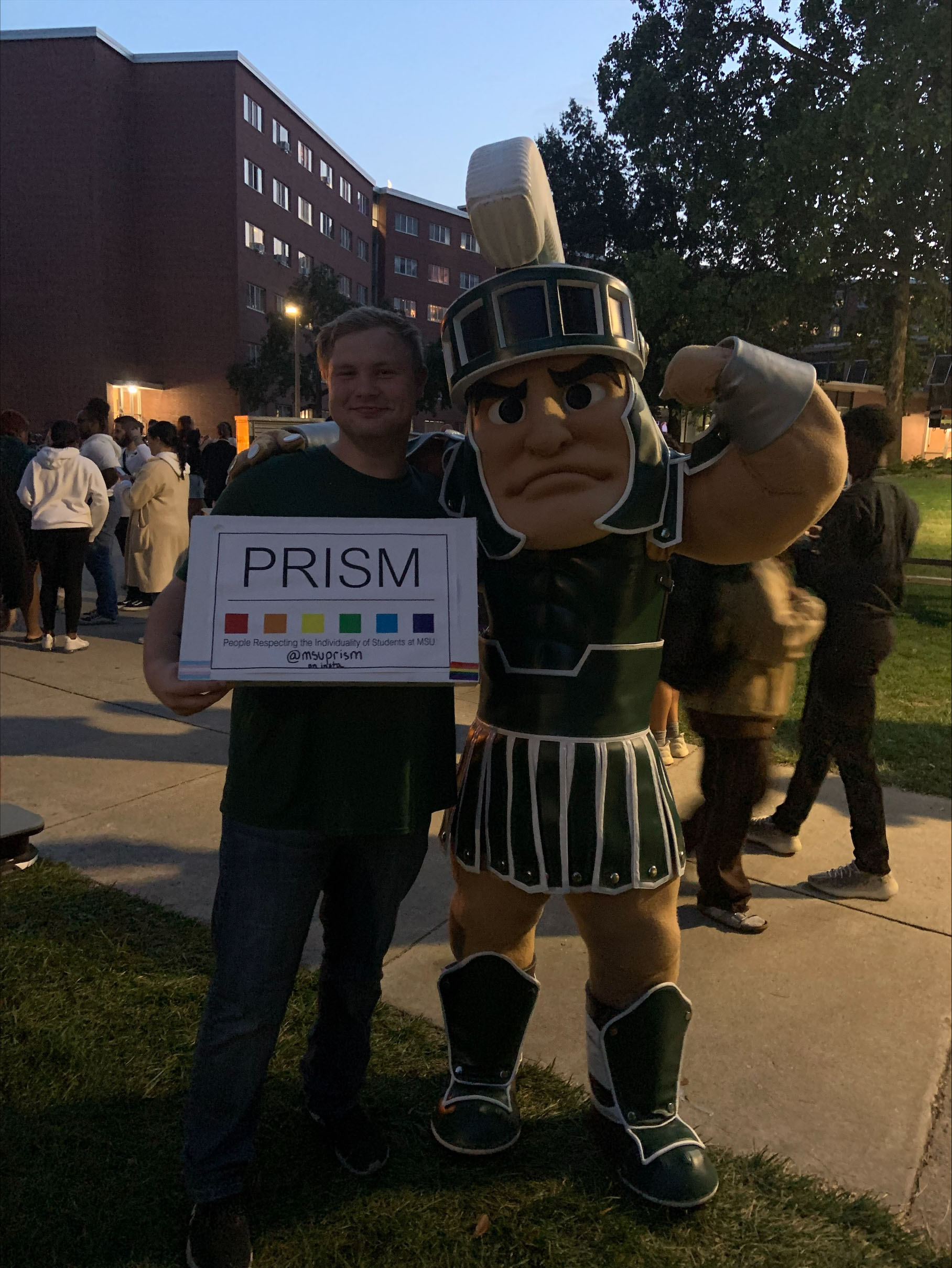 Jacen Scaggs with Sparty