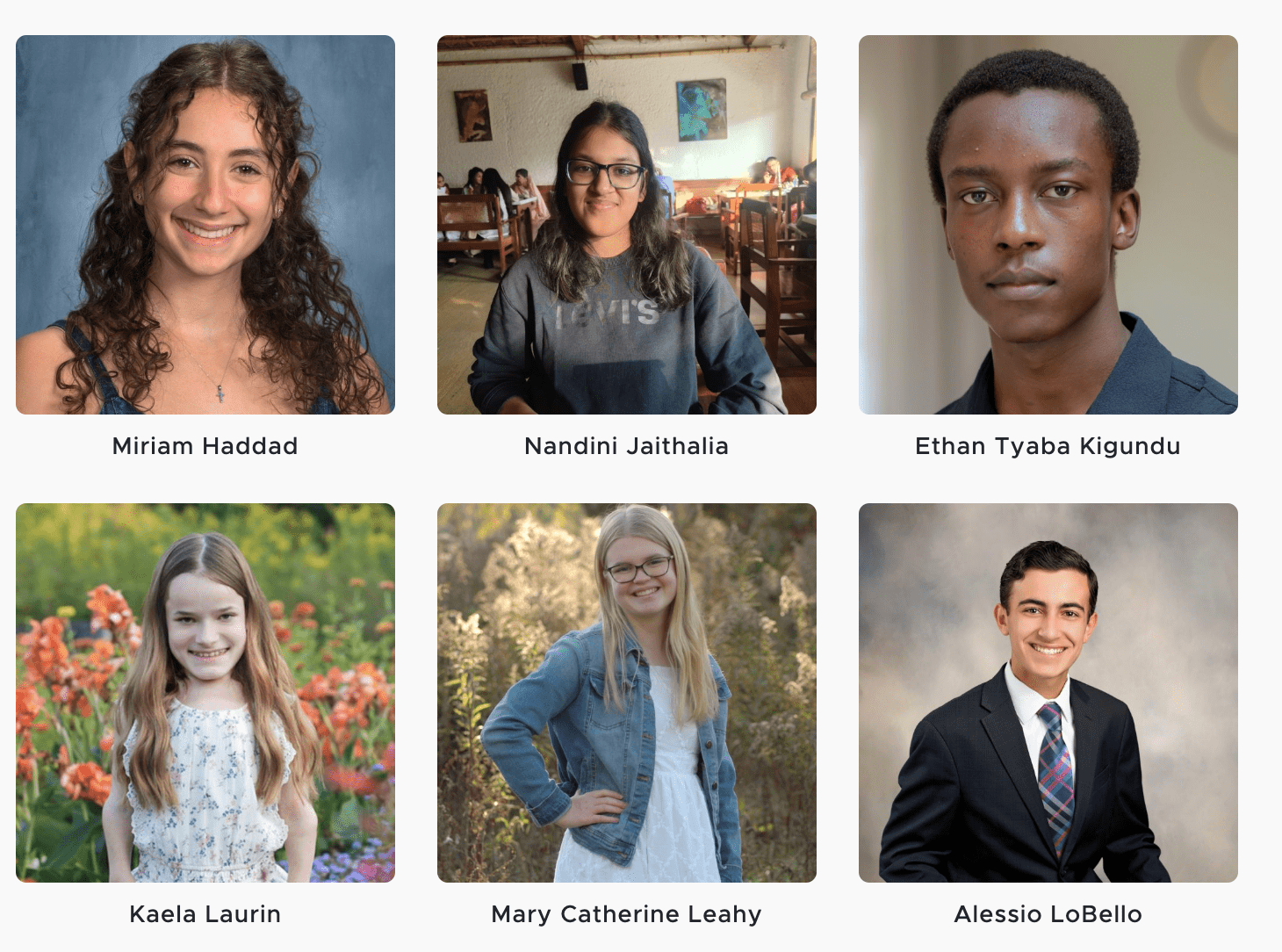 Students awarded the scholarships 