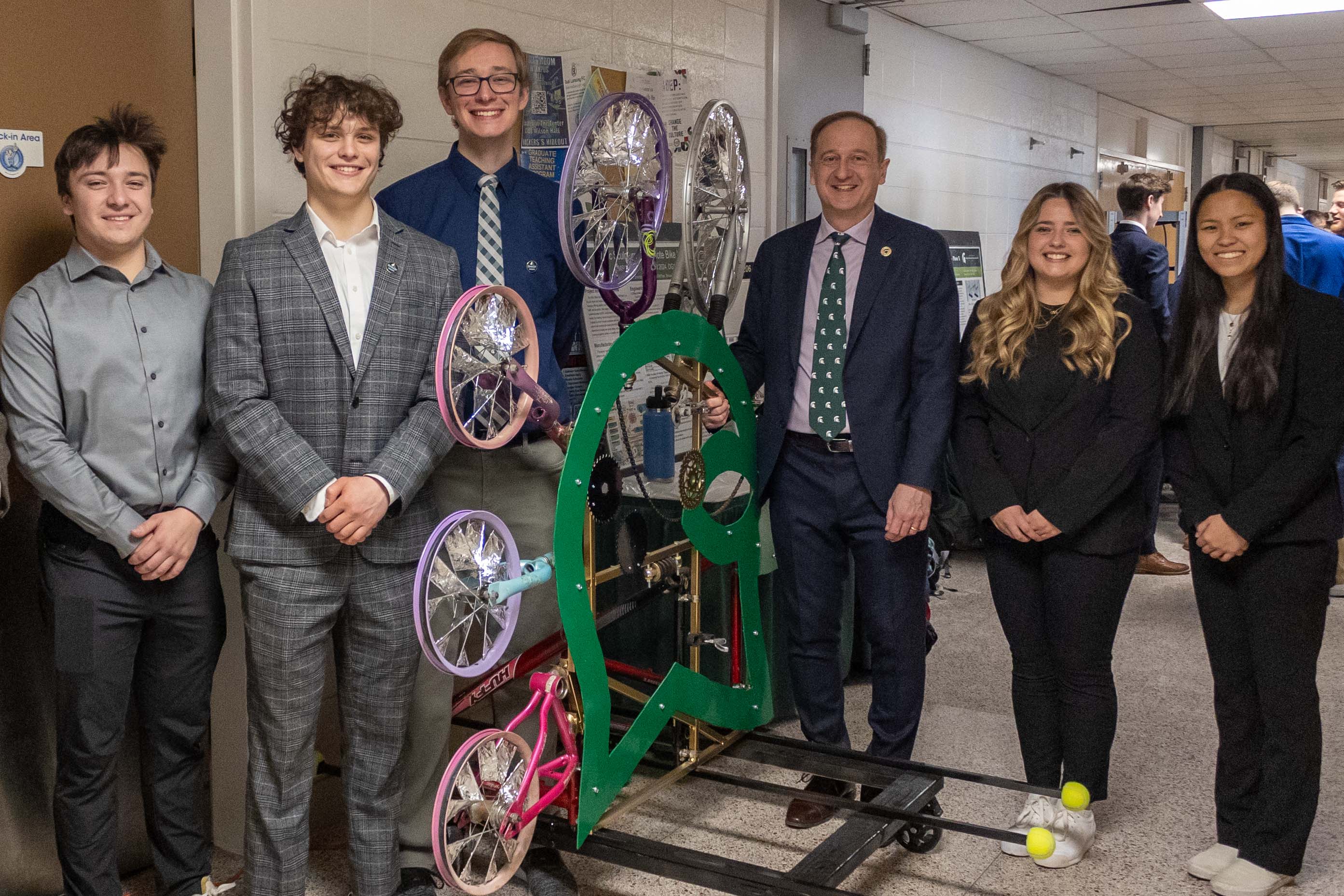 MSU Bikes Team presents their project to College of Engineering Interim Dean John Papapolymerou