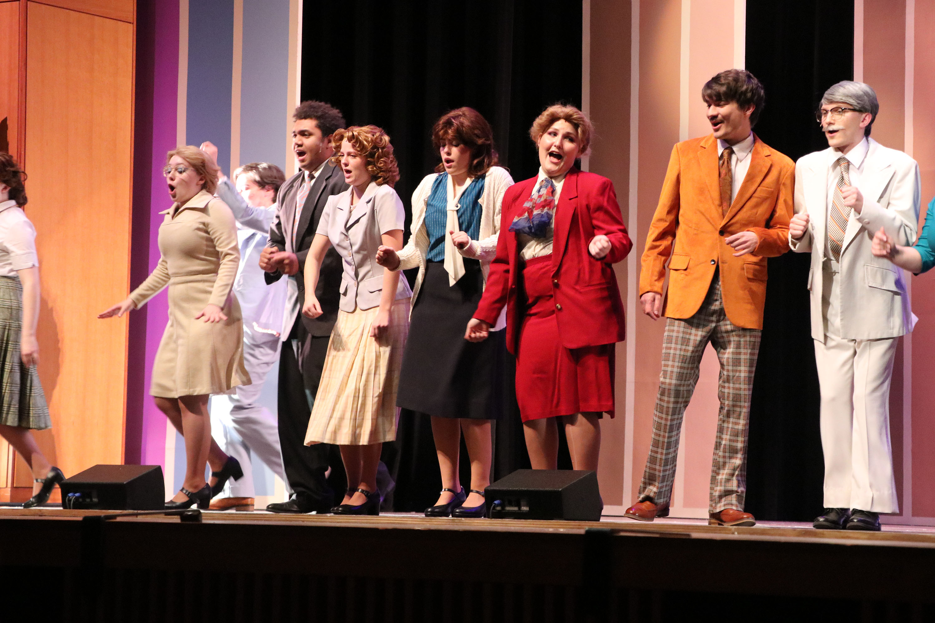 The 9 to 5 cast during a dress rehearsal 