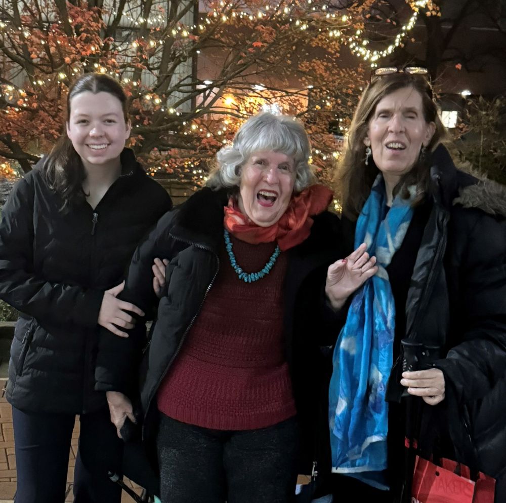 MSU student Eleanor Pugh with elder Eleanor Marazita, 91 along with her daughter Elizabeth. 
