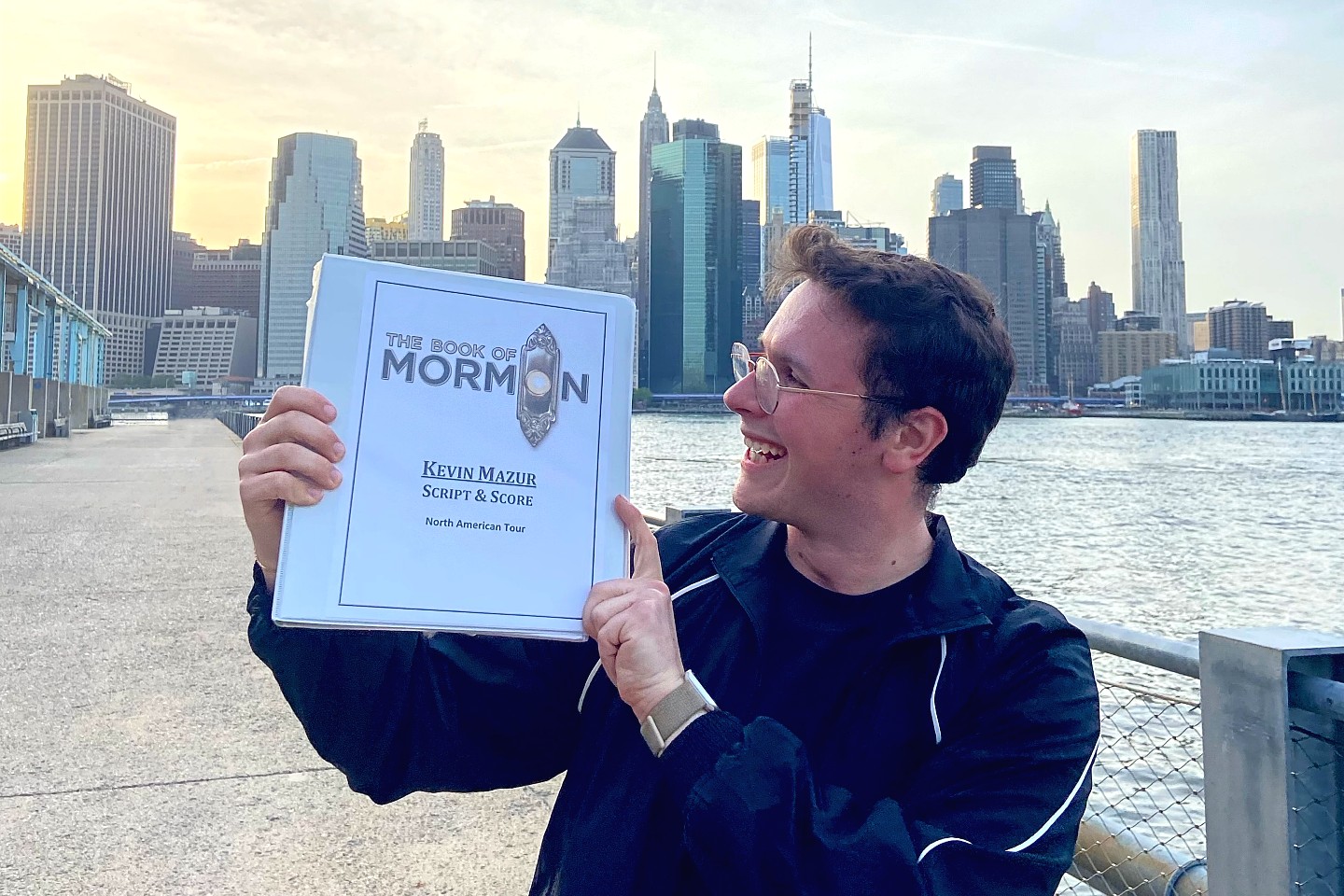 Kevin T. Mazur with the Book of Mormon script